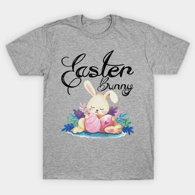 Cute Floral Easter Bunny with Eggs T-Shirt by ArtedPool